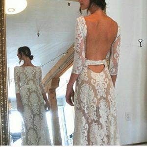 For Love And Lemons White Lace Midi Dress